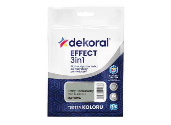 Farba plamoodporna do wszystkich pomieszczeń EFFECT 3in1 TESTER Szary pochmurny 0,04 l Dekoral