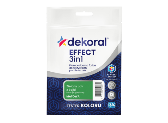 Farba plamoodporna do wszystkich pomieszczeń EFFECT 3in1 TESTER Zielony jak z bajki 0,04 l Dekoral