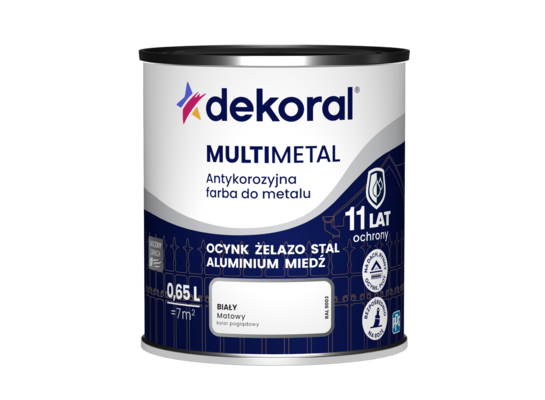 Farba antykorozyjna do metalu MULTIMETAL Biały 0,65 l Dekoral
