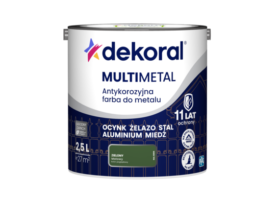 Farba antykorozyjna do metalu MULTIMETAL Zielony 2,5 l Dekoral
