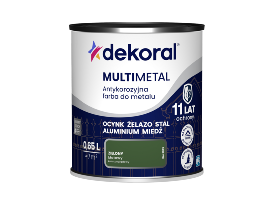 Farba antykorozyjna do metalu MULTIMETAL Zielony 0,65 l Dekoral