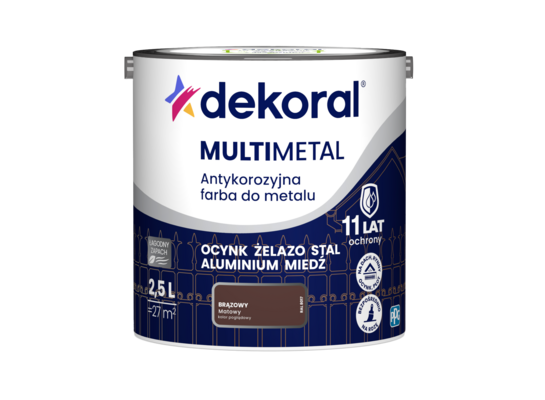Farba antykorozyjna do metalu MULTIMETAL Brązowy 2,5 l Dekoral