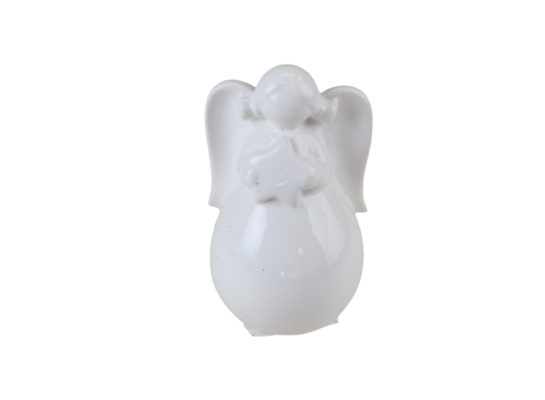 Figurka ceramiczna aniołek 9,1 x 8,6 x 5,6 cm biały