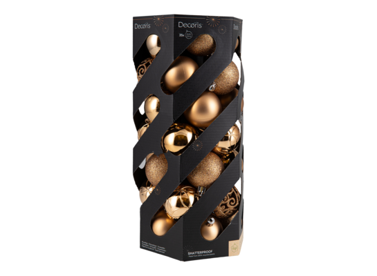 Bombka plastikowa 6 cm 35 sztuk złoty