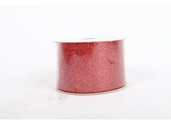 Wstążka brokatowa 6,5 x 1000 cm czerwony