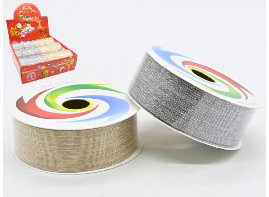 Wstążka 2,5 x 270 cm złoty / srebrny