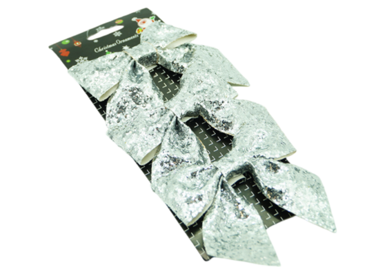 Kokardki 10 cm 3 sztuki srebrny