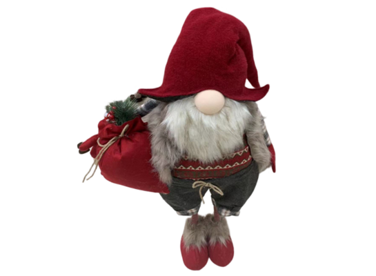 Figurka tekstylna skrzat stojący z workiem 26 x 64 cm