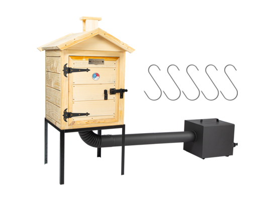 Zestaw wędzarnia drewniana 60 cm z paleniskiem BROWIN