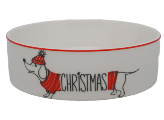 Miska porcelanowa dla psa świąteczna wzór IV 15 x 15 x 5 cm