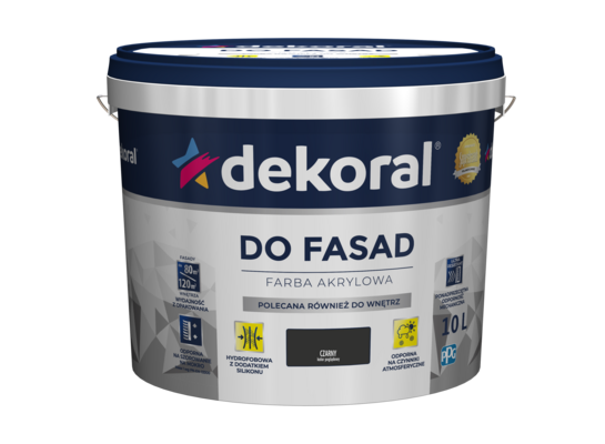 Farba DO FASAD Czarny 10 l Dekoral