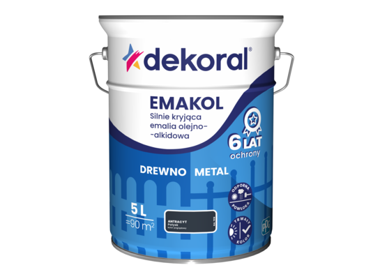 Emalia olejno-alkidowa EMAKOL Antracyt matowy 5 l Dekoral
