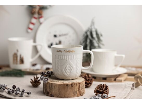 Kubek golden Merry Christmas 340 ml 6 sztuk