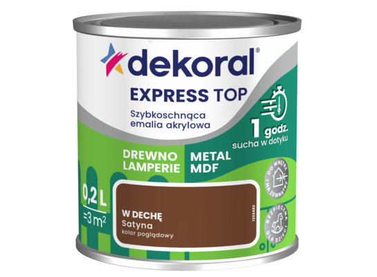 Szybkoschnąca emalia akrylowa EXPRESS TOP W dechę 0,2 l Dekoral