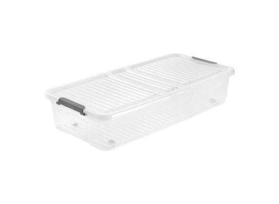 Pojemnik Leo clipbox na kółkach 33 l transparentny