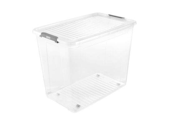 Pojemnik Leo clipbox na kółkach 74 l transparentny