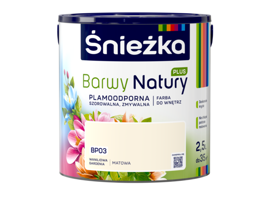 Farba lateksowa Barwy Natury PLUS waniliowa gardenia BP03 2,5 l Śnieżka