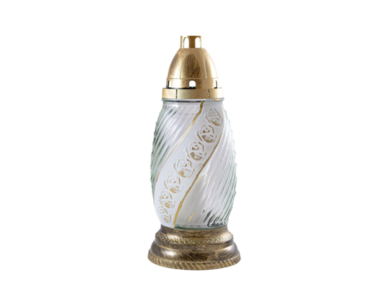 Znicz szklany Z-499 26,5 cm złoty/srebrny