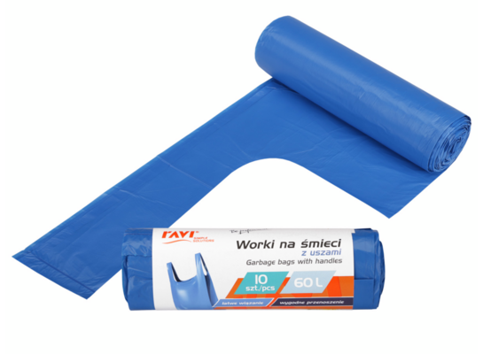 Worki na śmieci z uszami 60 l 10 sztuk