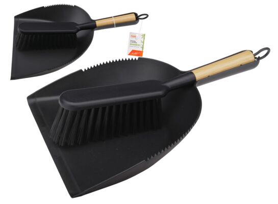 Zmiotka z szufelką Bamboo 22,8 x 33 cm czarny