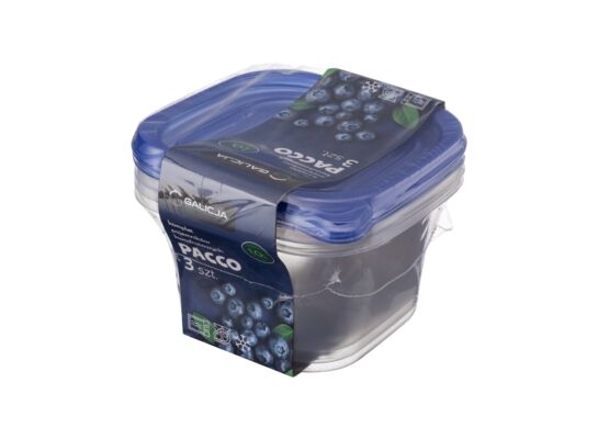 Komplet pojemników kwadratowy PACCO 1,0 l 3 szt.