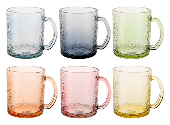 Kubek szklany kolorowy 280 ml