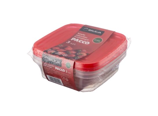 Komplet pojemników kwadratowy PACCO 0,66 l 3 szt.