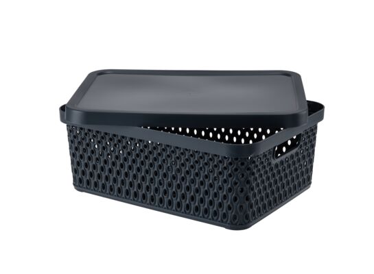 Koszyk 12 l z pokrywą Orion 03074 szary