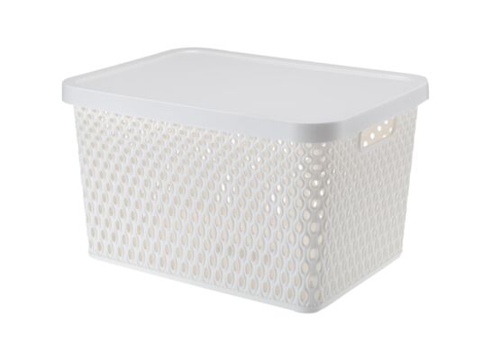 Koszyk 18 l z pokrywą Orion 03104 biały