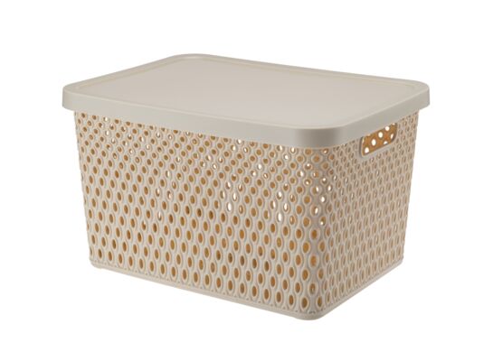 Koszyk 18 l z pokrywą Orion 03104 beż