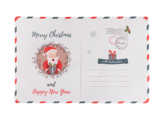 Mata stołowa świąteczna pocztówka Święty Mikołaj 28 x 43 cm