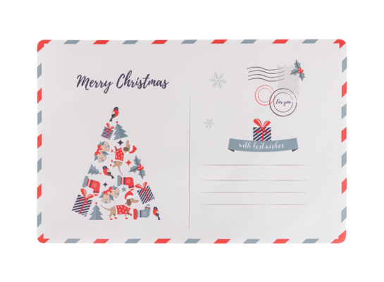 Mata stołowa świąteczna pocztówka choinka 28 x 43 cm