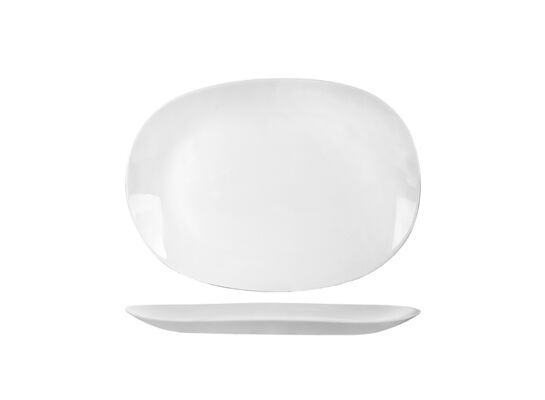 Półmisek szklany White Harmony 35,5 x 25 cm biały