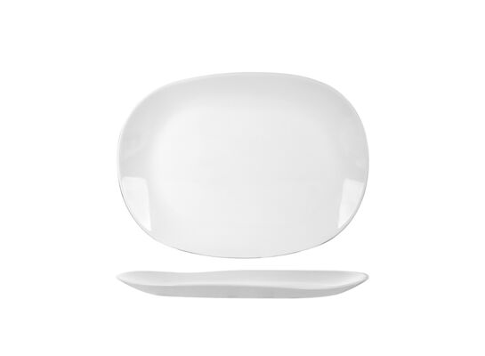 Półmisek szklany White Harmony 30 x 22,5 cm biały