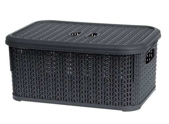 Koszyk prostokątny z pokrywą 6 l Willow 22799 grafit