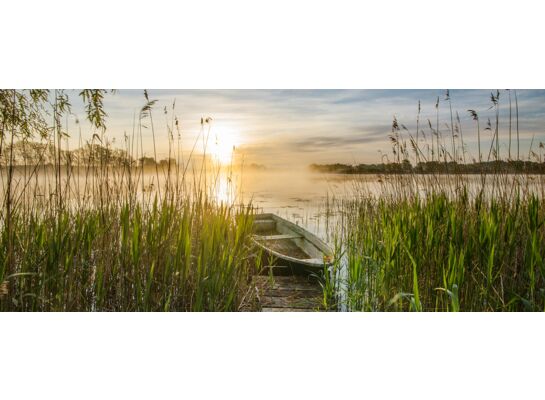 Obraz Canvas 45 x 140 cm EX579 Boat in the grass