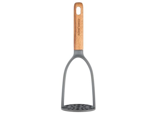 Tłuczek do ziemniaków z drewnianym uchwytem szary 26 x 8,5 x 7,5 cm