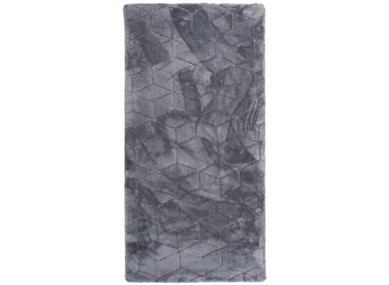 Dywan Cubic w kwadraty 70 x 140 cm ciemnoszary