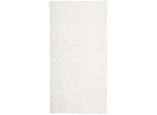 Dywan Cubic w kwadraty 70 x 140 cm kość słoniowa