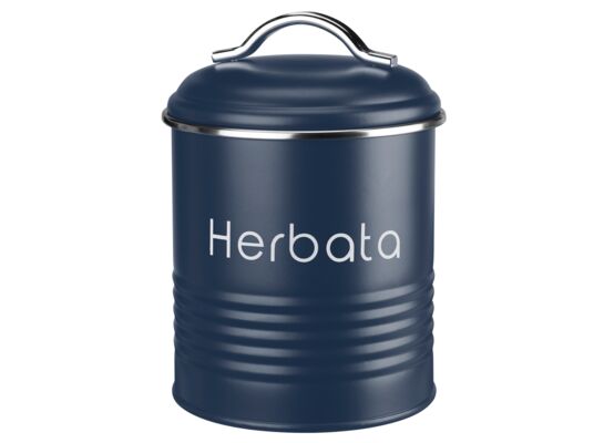 Pojemnik metalowy okrągły ALCANO HERBATA granat