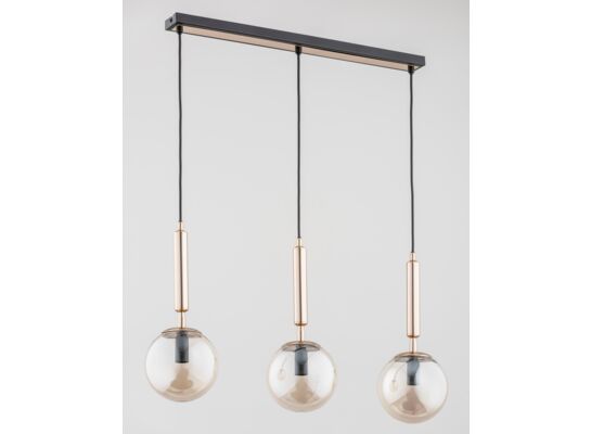 Lampa wisząca Volda Picolo 3-płomienna czarny/złoty antczny