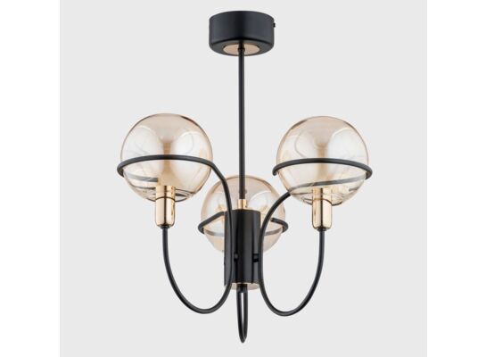 Żyranol Petra 3-płomienny czarny/złoty antyk