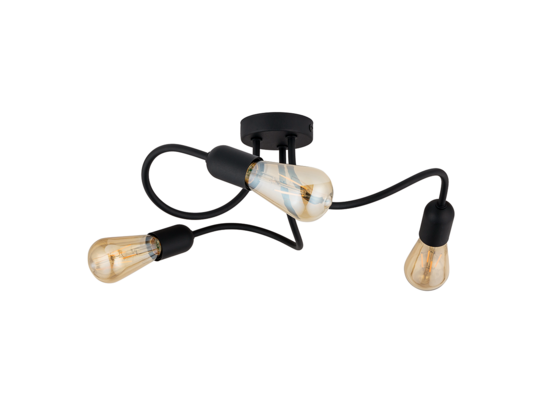 Lampa sufitowa WAVE BLACK 3x E27