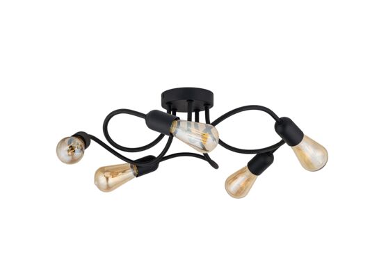 Lampa sufitowa WAVE BLACK 5x E27