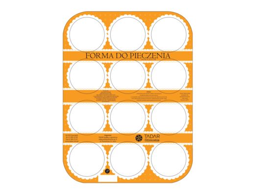 Forma do pieczenia 12 muffinek 35,5 x 26,5 x 3 cm