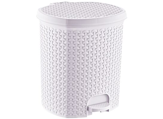 Kosz na śmieci z pedałem Tjark "rattan-style" 21 l nordic white