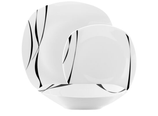 Zestaw obiadowy kwadratowy 18 elementów SAXO