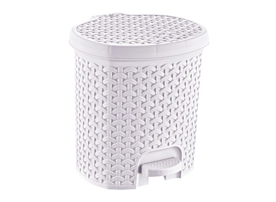 Kosz na śmieci z pedałem Tjark "rattan-style" 5,5 l nordic white