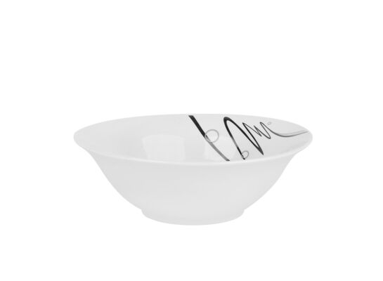 Salaterka ceramiczna 20 cm wstęga biały