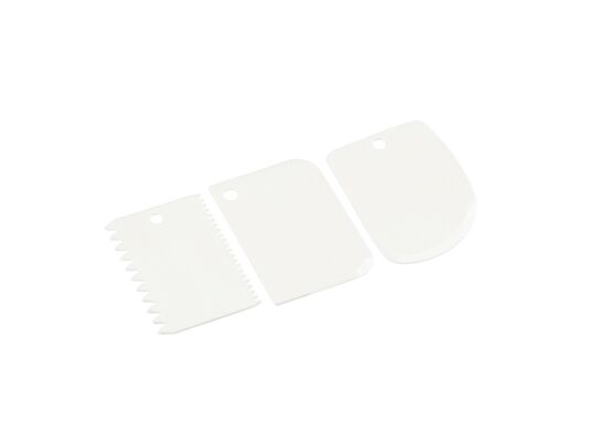 Komplet 3 szpatułek do dekoracji tortu/ciast biały